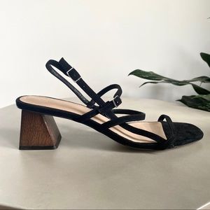 Massimo Dutti Black Strappy Sandals